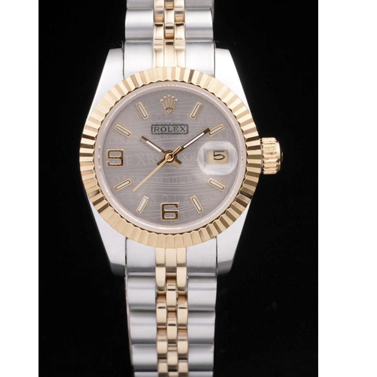 AAA Replica Watches Rolex Steel Two Stainless Gold 98078 Plated Datejust Tone Yellow 0805